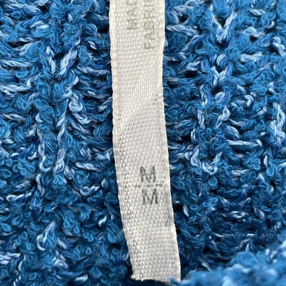 Free People Sweater Women's Size Medium‎ Edessa Blue Off The Shoulder Viscose - Picture 6 of 10